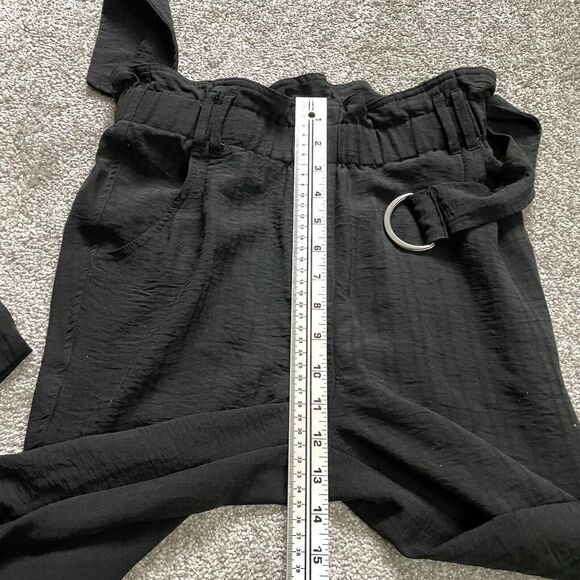 BCBGeneration Paperbag Pants womens XS Black Belted Polyester Ladies 28x25 - Picture 6 of 11